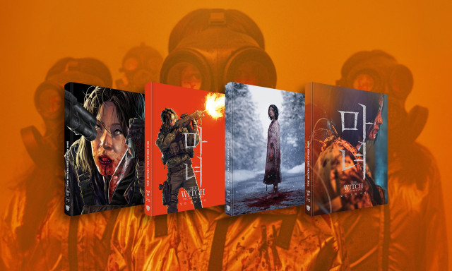 The Witch: The Other One Action-Mediabook Ausstattung - Vier Mediabooks nebeneinander zur Ansicht platziert